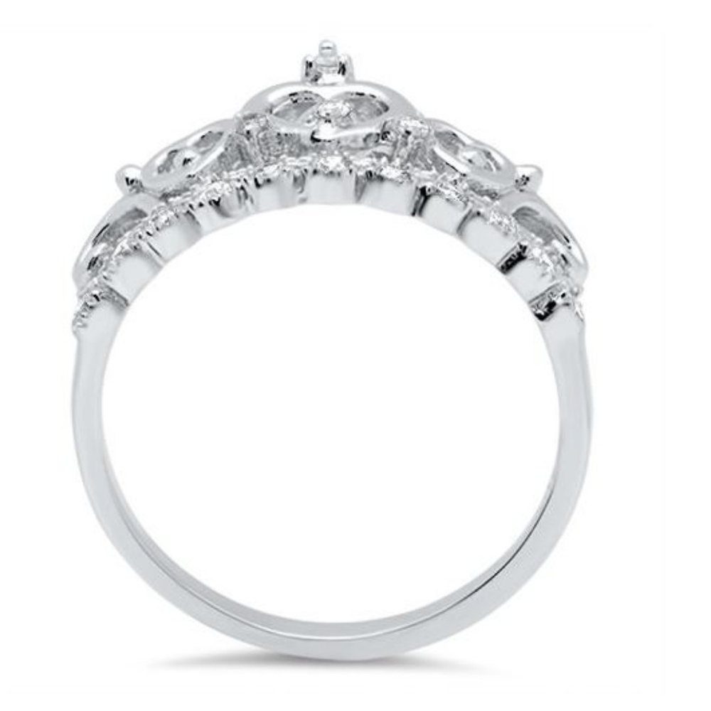 Princess Tiara Silver CZHeart Ring Only for Divas! - Picture 4 of 6